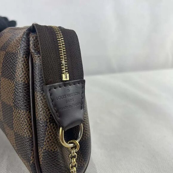 Authentic Louis Vuitton Eva Clutch Damier Ebene Crossbody Shoulder Bag - Picture 8 of 12